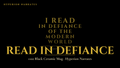 "I Read in Defiance of the Modern World" Mug